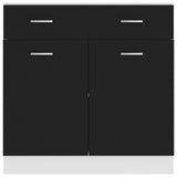 Mobile Inferiore Cassetto Nero 80x46x81,5 cm Legno Multistrato