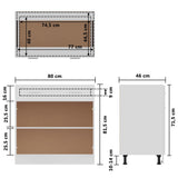 Armadio Inferiore Cassetto Bianco Lucido 80x46x81,5 Multistrato