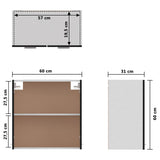 Mobile Pensile Nero 60x31x60 cm in Legno Multistrato