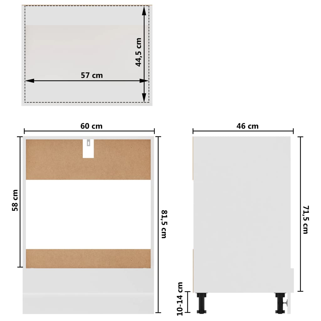 Armadio per Forno Bianco 60x46x81,5 cm in Legno Multistrato