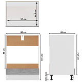 Mobile per Forno Grigio Cemento 60x46x81,5 cm Legno Multistrato