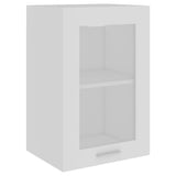 Armadio Sospeso con Vetro Bianco 40x31x60 cm Legno Multistrato