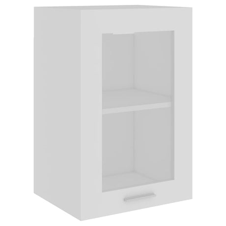 Armadio Sospeso con Vetro Bianco 40x31x60 cm Legno Multistrato