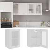 Armadio Sospeso con Vetro Bianco 40x31x60 cm Legno Multistrato