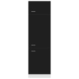 Armadio per Frigo Nero 60x57x207 cm in Legno Multistrato