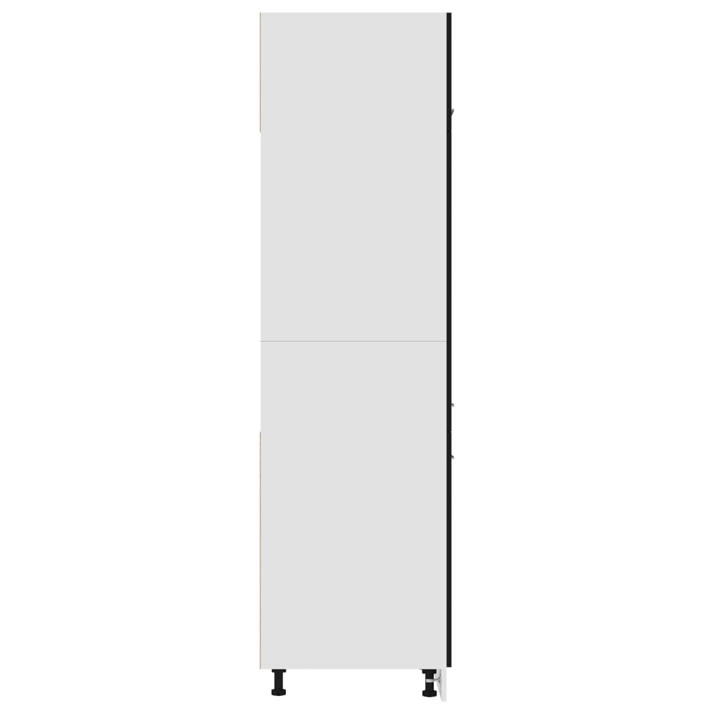 Armadio per Frigo Nero 60x57x207 cm in Legno Multistrato