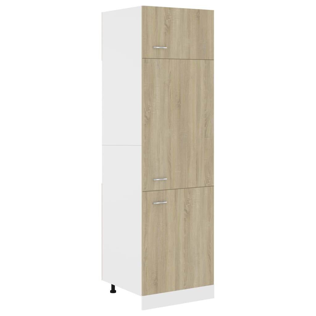 Mobile per Frigo Rovere Sonoma 60x57x207 cm Legno Multistrato