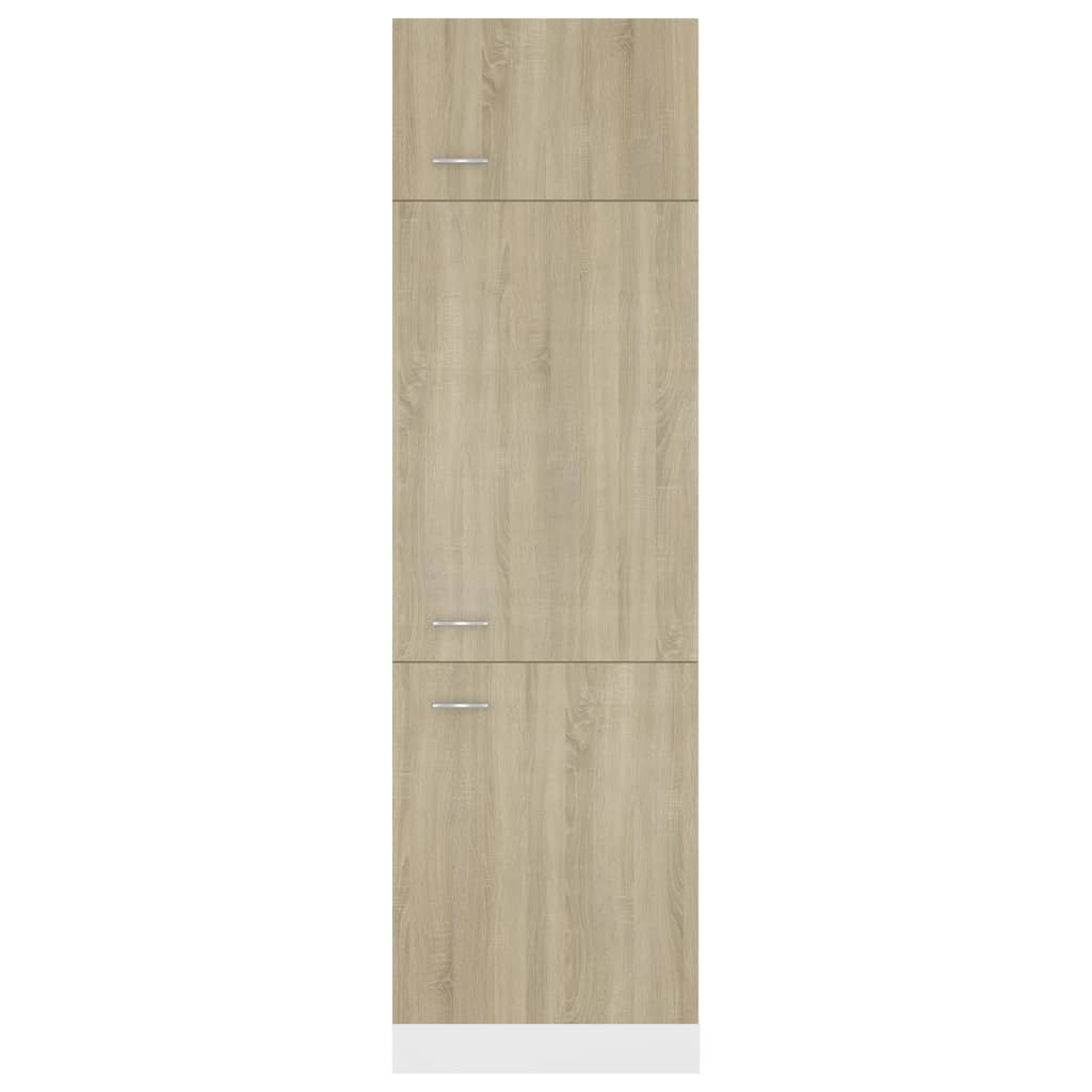 Mobile per Frigo Rovere Sonoma 60x57x207 cm Legno Multistrato