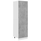 Mobile per Frigo Grigio Cemento 60x57x207 cm Legno Multistrato