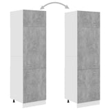 Mobile per Frigo Grigio Cemento 60x57x207 cm Legno Multistrato