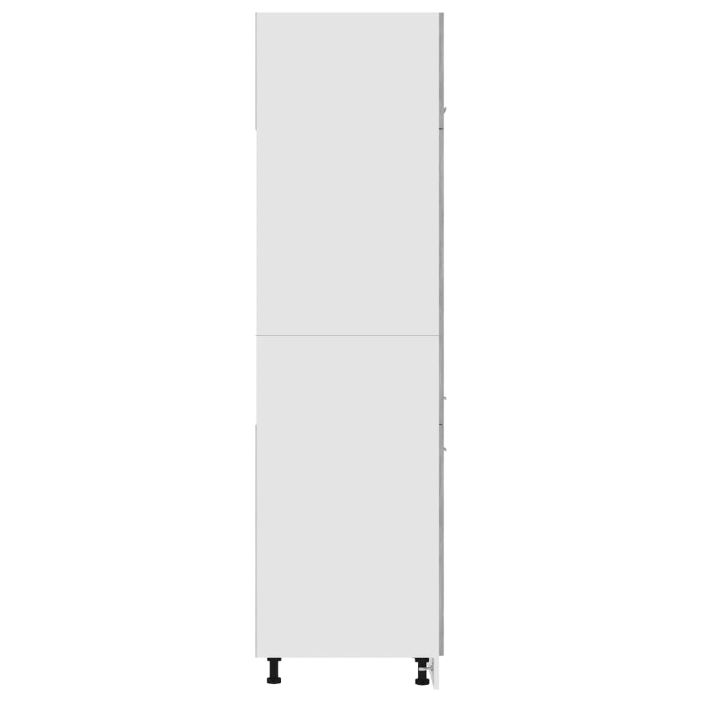 Mobile per Frigo Grigio Cemento 60x57x207 cm Legno Multistrato