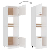 Mobile Microonde Bianco Lucido 60x57x207 cm Legno Multistrato