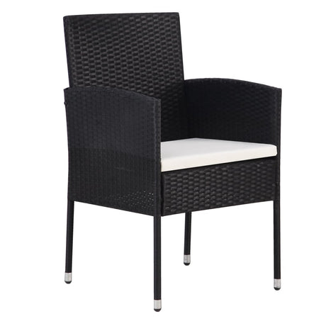 Sedie da Giardino Set 4 pz in Polyrattan Nero