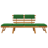 Panca da Giardino Cuscini 2-in-1 190 cm Legno Massello d'Acacia