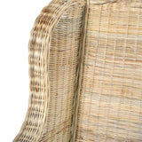 Poltrona con Cuscino in Rattan Naturale e Lino