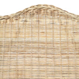 Poltrona con Cuscino in Rattan Naturale e Lino