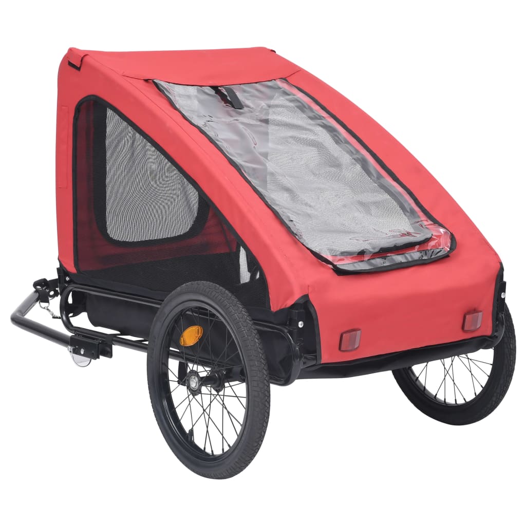 Red and Black Pet Bike Trailer