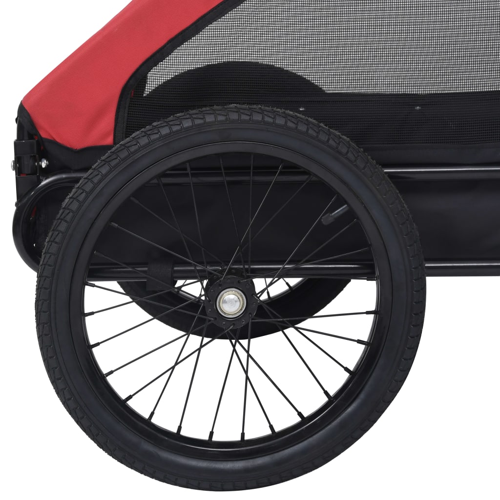 Red and Black Pet Bike Trailer