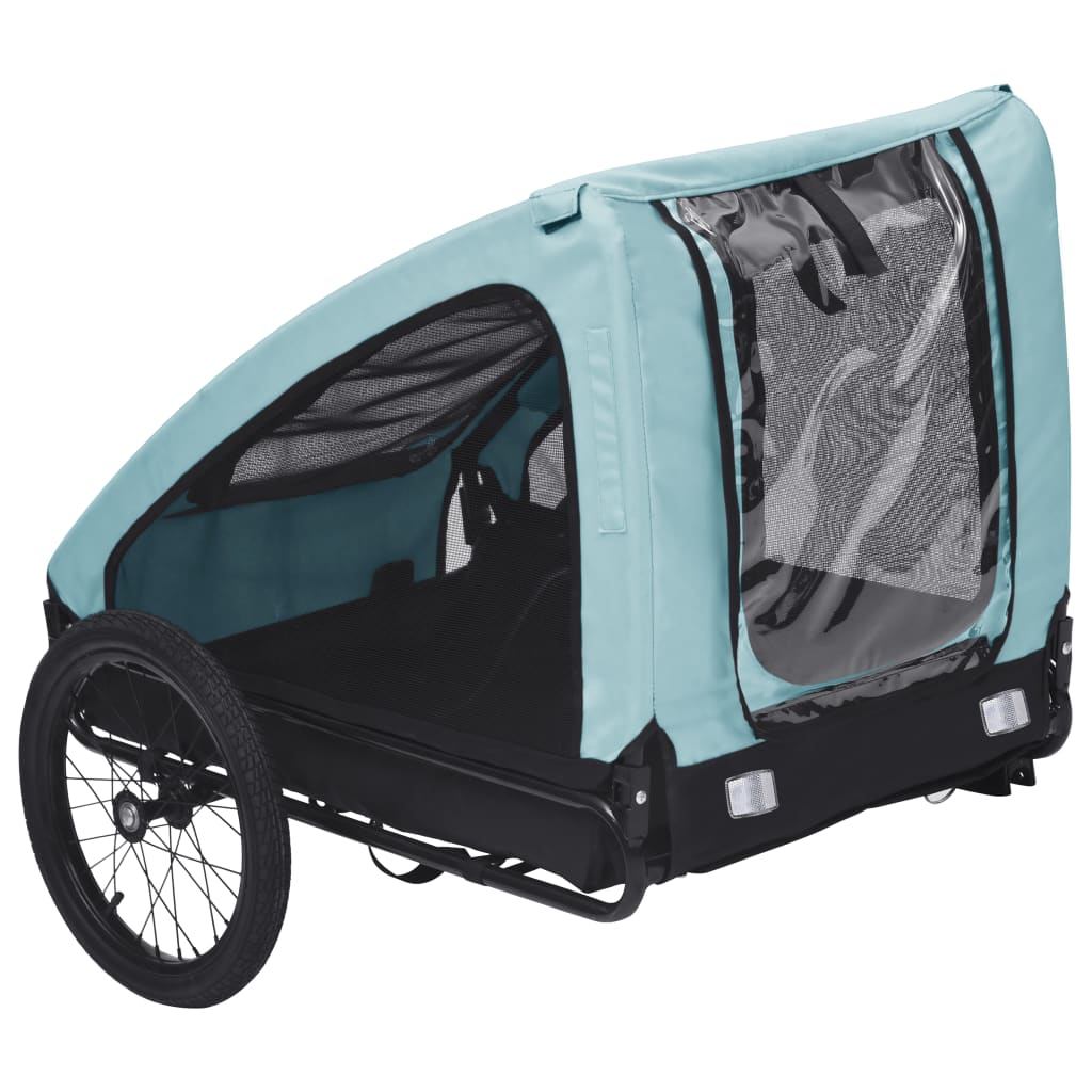 Blue and Black Pet Bike Trailer