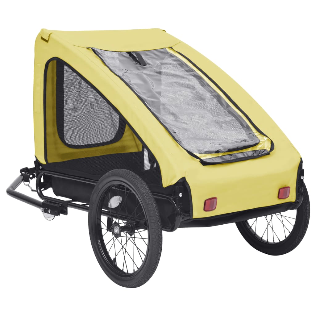 Yellow and Black Pet Bike Trailer