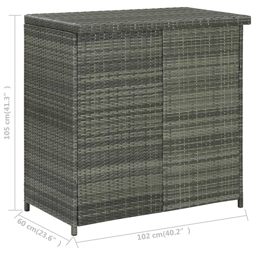 Set da Bar 3 pz in Polyrattan Grigio