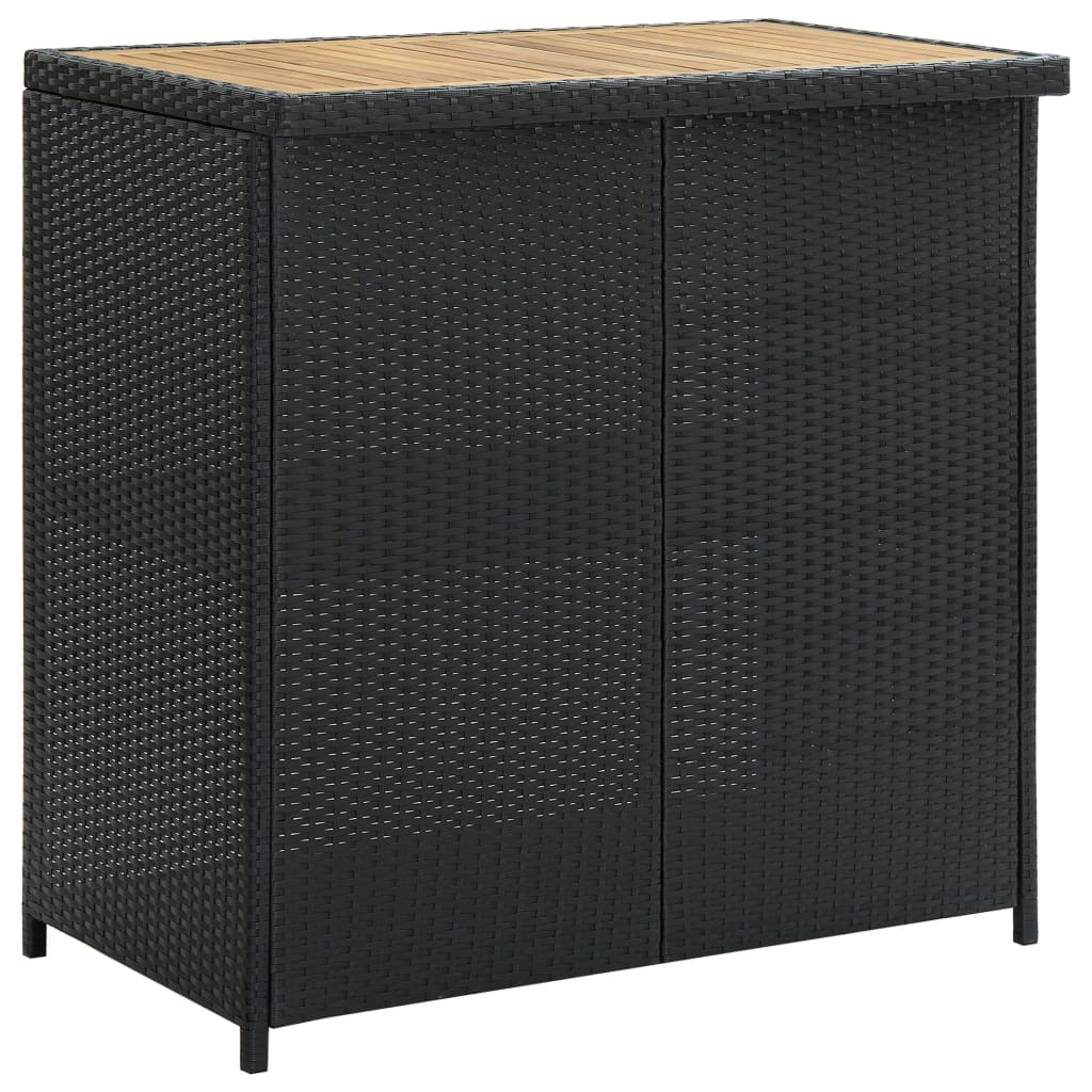 Set da Bar 3 pz in Polyrattan Nero