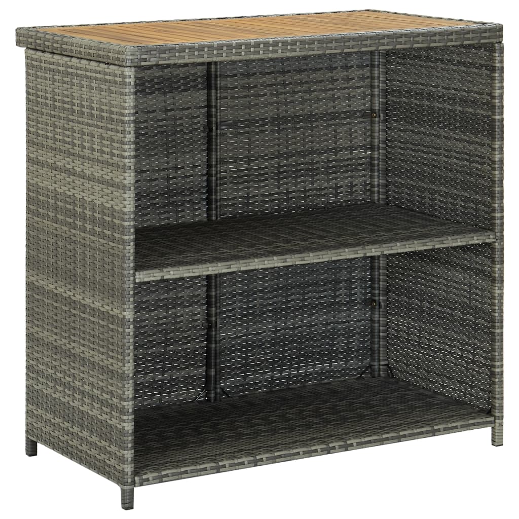 Set da Bar 3 pz in Polyrattan Grigio