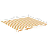 Tessuto di Ricambio per Tenda da Sole Giallo e Bianco 4x3,5 m