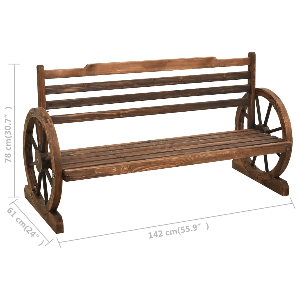 Panchina da Giardino 142 cm in Legno Massello di Abete