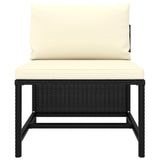 Set Divani da Giardino 5 pz con Cuscini in Polyrattan Nero