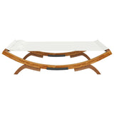 Lettino Prendisole 165x188,5x46 cm in Legno Curvato Crema