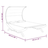 Lettino con Tettuccio 165x203x126 cm in Legno Curvato Crema