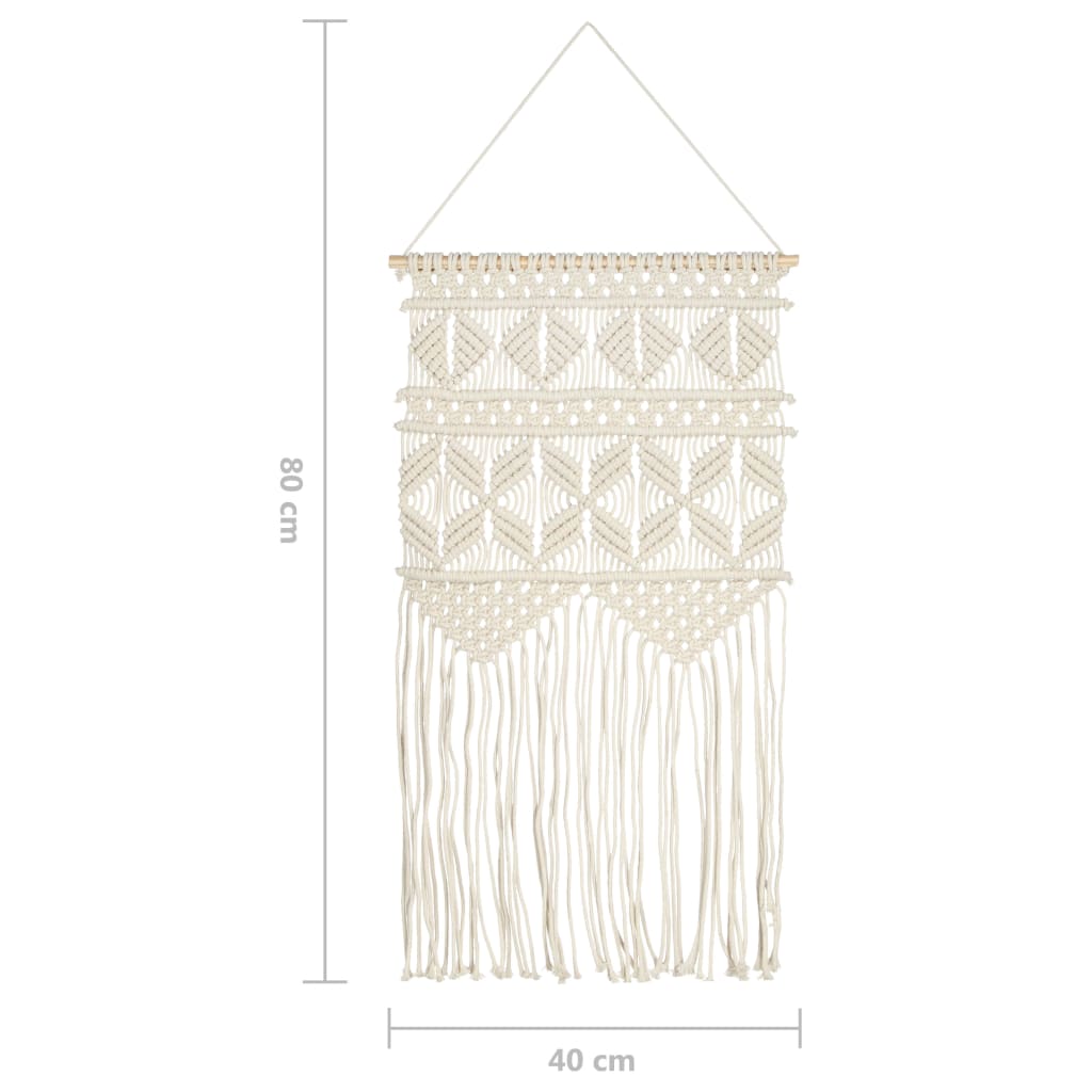 Decorazione da Parete in Macramè 40x80 cm Cotone