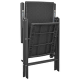 Sedie da Giardino 4 pz in Polyrattan Nero