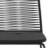 Sedie da Giardino 6 pz in Polyrattan Nero