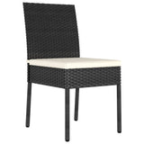 Sedie da Pranzo per Giardino 2 pz in Polyrattan Nero