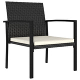 Sedie da Pranzo per Giardino 2 pz in Polyrattan Nero