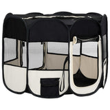 Box per Cani Pieghevole con Borsa Trasporto Nero 90x90x58 cm