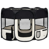 Box per Cani Pieghevole con Borsa Trasporto Nero 110x110x58 cm