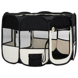 Box per Cani Pieghevole con Borsa Trasporto Nero 110x110x58 cm