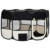 Box per Cani Pieghevole con Borsa Trasporto Nero 145x145x61 cm