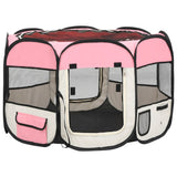 Box per Cani Pieghevole con Borsa Trasporto Rosa 90x90x58 cm