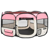 Box per Cani Pieghevole con Borsa Trasporto Rosa 145x145x61 cm