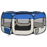 Box per Cani Pieghevole con Borsa Trasporto Blu 145x145x61 cm