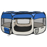 Box per Cani Pieghevole con Borsa Trasporto Blu 145x145x61 cm