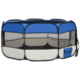 Box per Cani Pieghevole con Borsa Trasporto Blu 145x145x61 cm