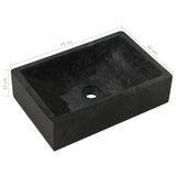 Armadietto da Bagno in Legno di Teak con Lavabo in Marmo Nero