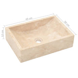 Armadietto da Bagno in Legno di Teak con Lavabo in Marmo Crema