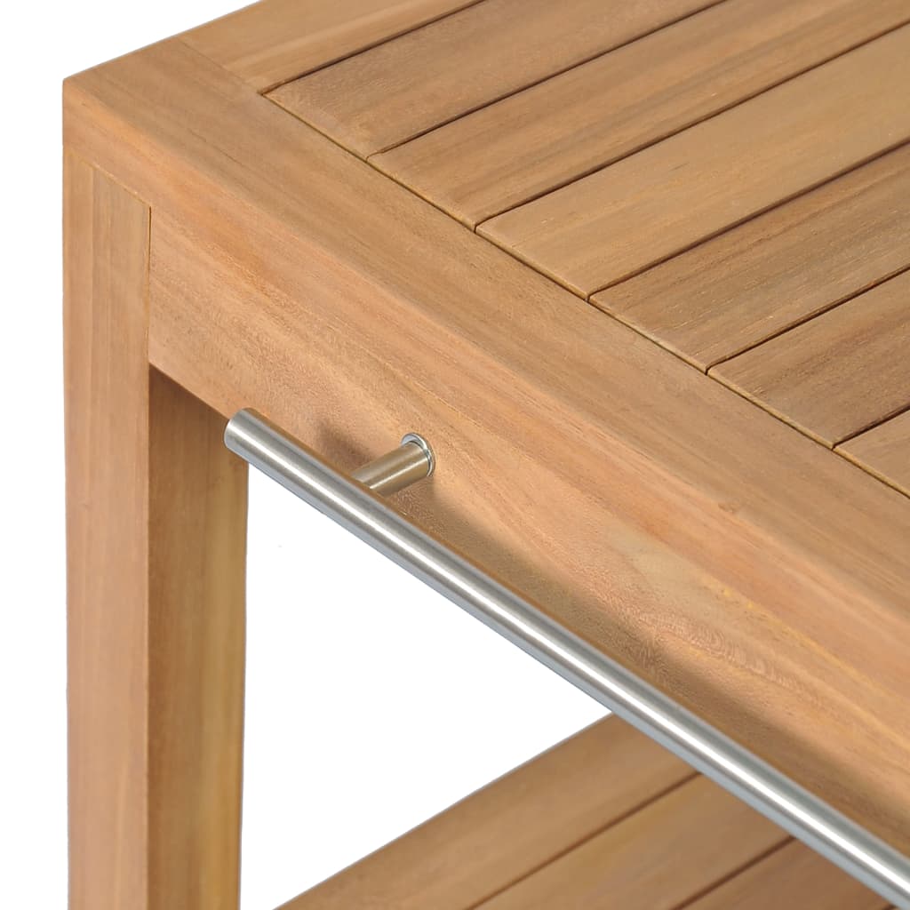 Armadietto da Bagno in Legno di Teak con Lavabi in Marmo Crema