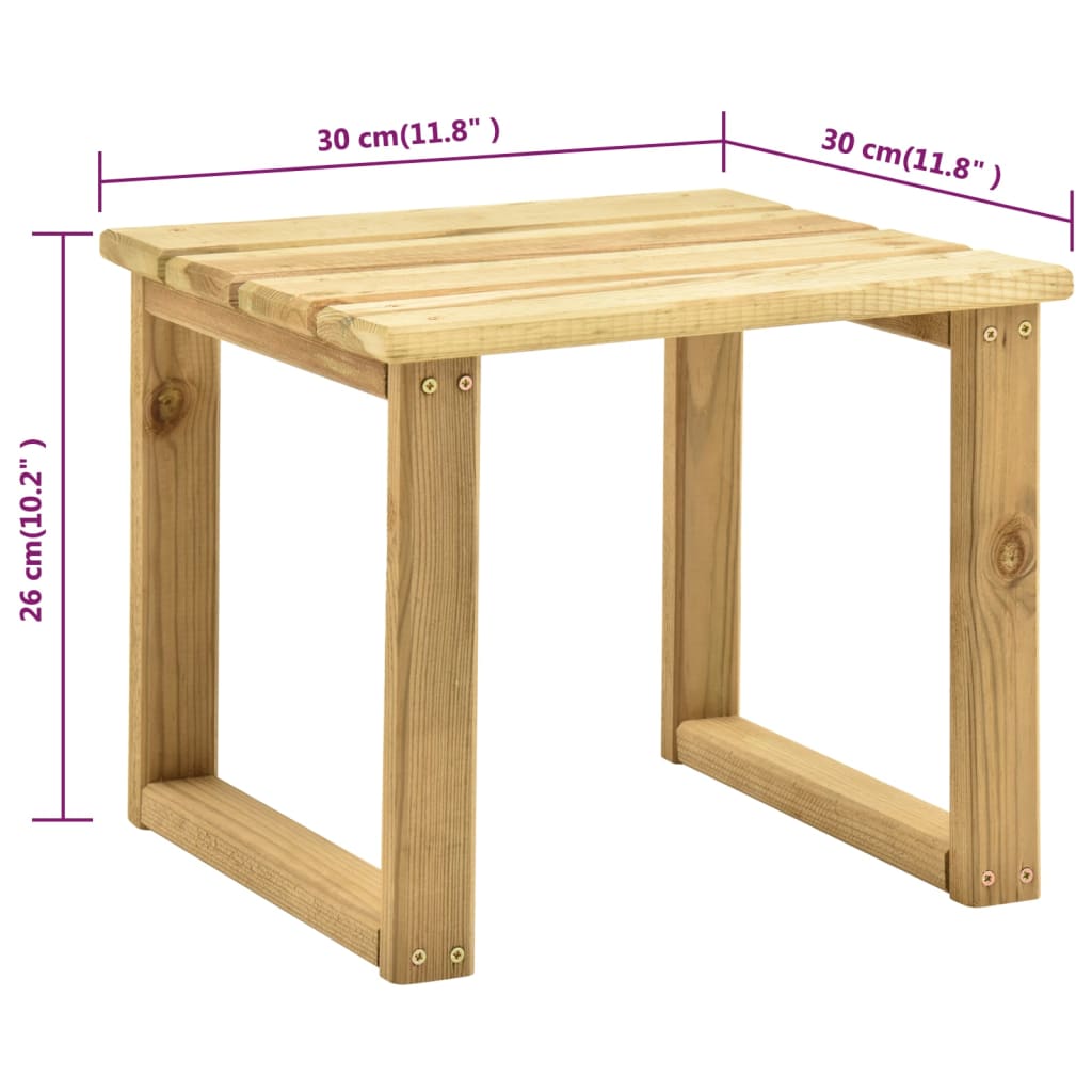 Lettino Prendisole con Tavolino in Legno di Pino Impregnato